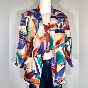 Vintage 100% Silk Lining Retro/Vintage/90’s Blazer.  Size Small.
